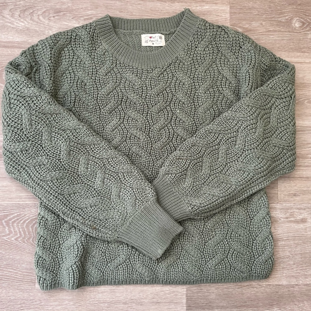 Cozy Olive Cable Knit Sweater